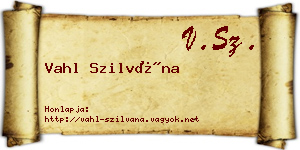 Vahl Szilvána névjegykártya